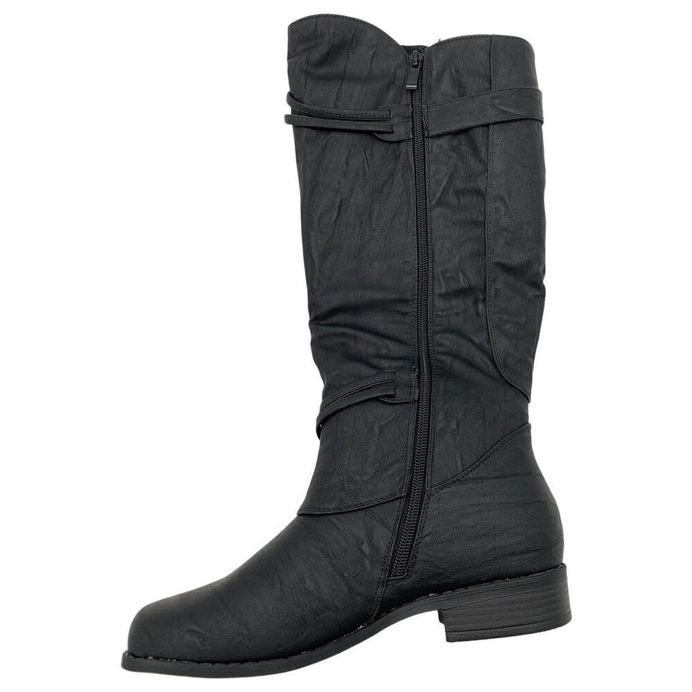 Journee Collection Women's Wide Calf Harley Riding Boot Black - Medium - Picture 2 of 2